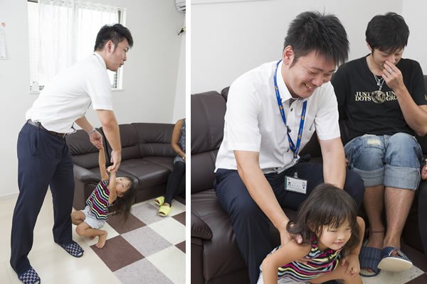 営業担当の黒木。今ではすっかりお子様とも仲良くなっています
