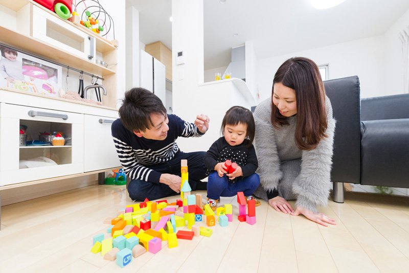 LDKは家族みんなで楽しく遊ぶスペースとして十分の広さ