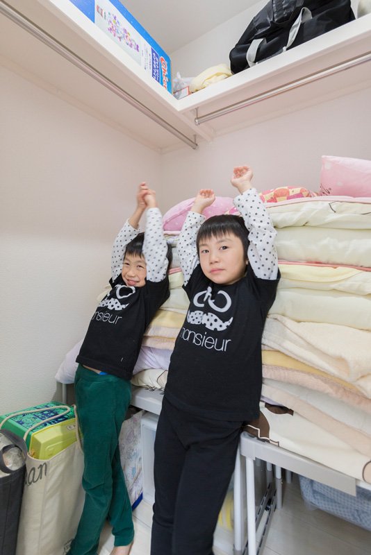 ウォークインクローゼットも、お子様の遊び場所の一つに。
