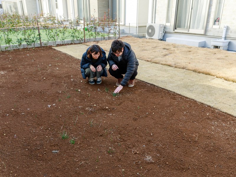 お庭の活用はこれから。家庭菜園をつくる計画もあるそうです。