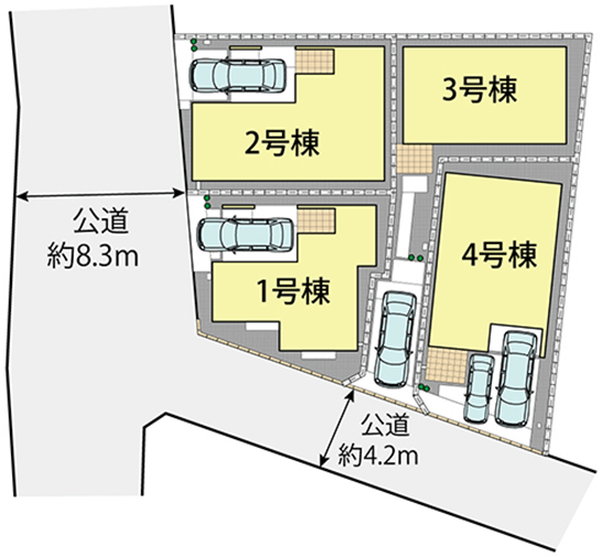 駐車場が入れやすい工夫