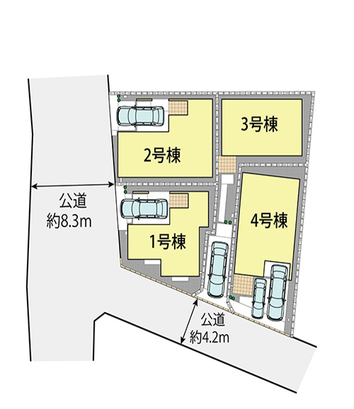 駐車場が入れやすい工夫