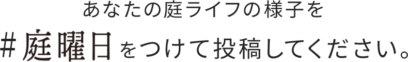 あなたの庭ライフの様子を#庭曜日をつけて投稿してください。