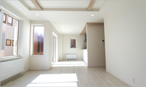 陽の光がたっぷりと入った室内の様子
