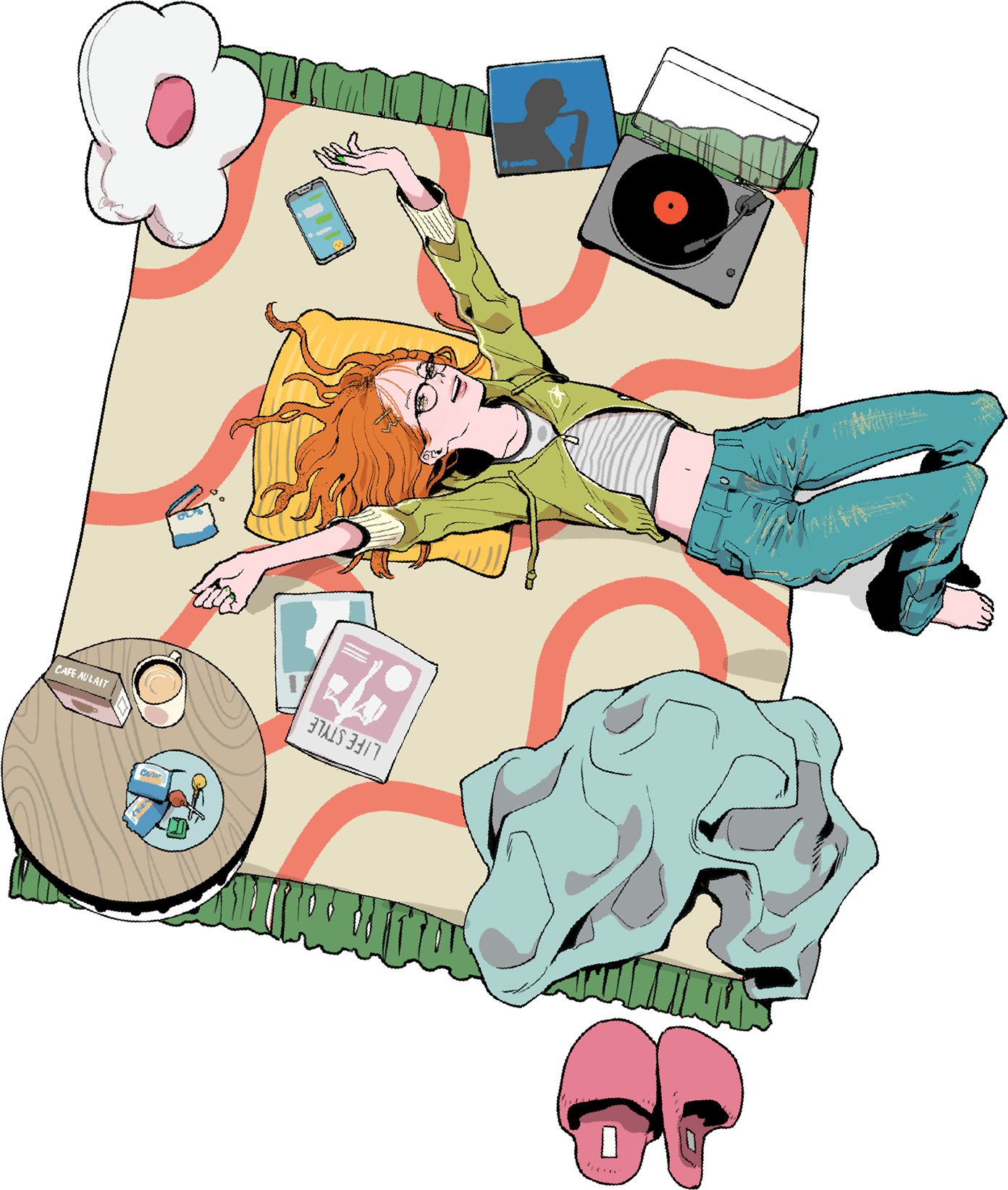 マルチスキップが叶える暮らしのイメージ。Illustration by NAKAKI PANTZ
